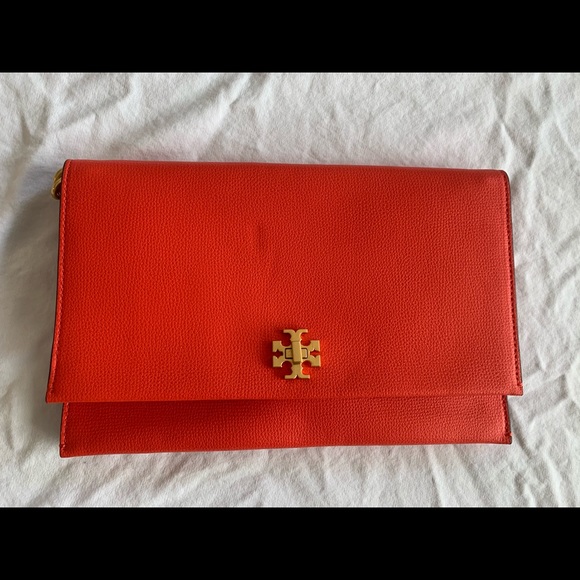 Tory Burch Poppy Red “Vintage Like” Kira Clutch w/ Strap, NWT!!! - Picture 12 of 12